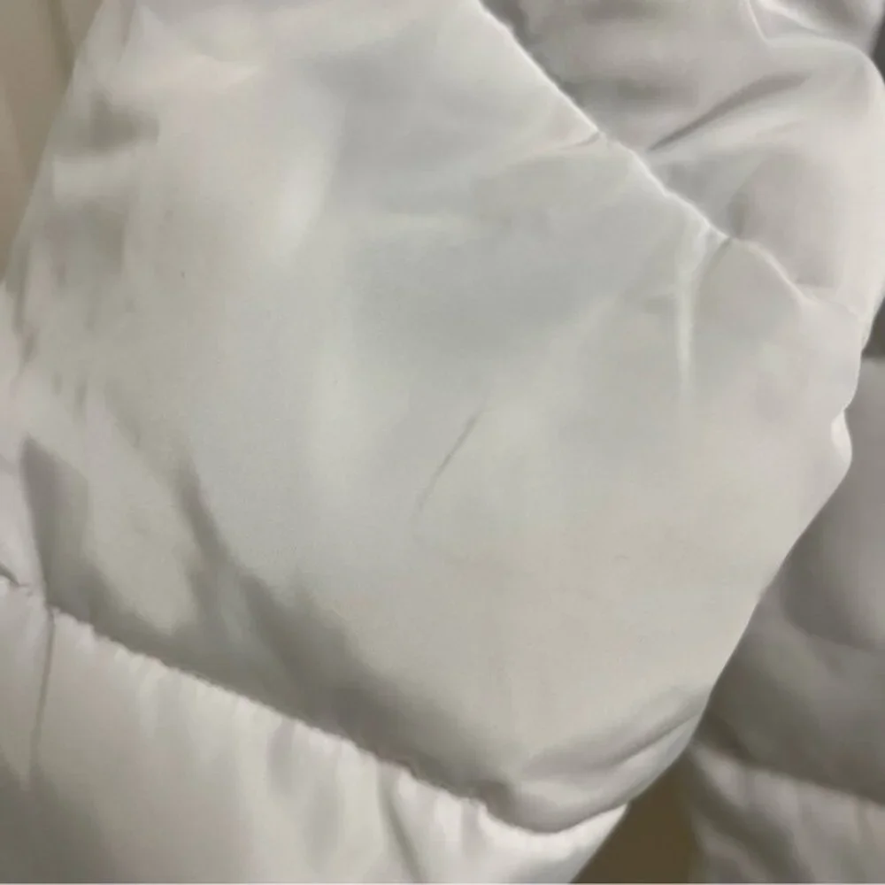 Karl Lagerfeld Paris White Long Faux Fur Puffer Coat - Size Large - Picture 12 of 16